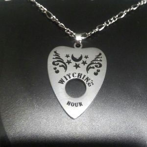 Stainless steel Ouija planchette necklace